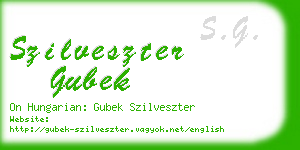 szilveszter gubek business card